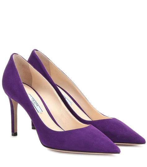 prada purple suede pumps